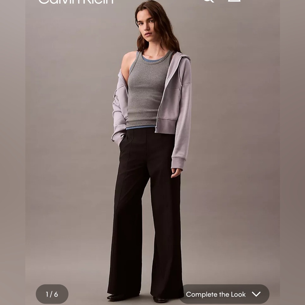 NWT $79 Calvin Klein Active Commute Wide Leg Pants - Black, Women’s Size XL